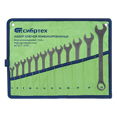 Ключ  комбинированный, НАБОР, фосфатированные, 6-22мм, 12шт.//MATRIX