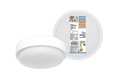 Светильник светодиодный TDМ LED ЖКХ ДПП 3901,  8Вт, 4000К, 140х57мм, белый круг Народный