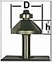 Фреза по дереву  1022  d-25мм, h-10мм (ножка d-8мм)