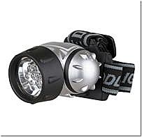 Фонарь светодиод. налобный  7LED (3хR03) вык. с боку