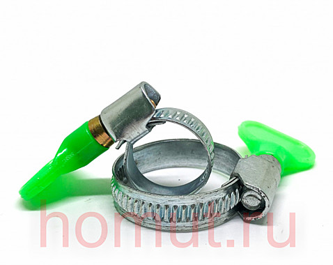 Хомут червячный, с КЛЮЧОМ    10 - 16мм