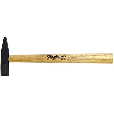 Молоток слесарный, деревян-я ручка, квадратный боек   300гр./// Сибртех