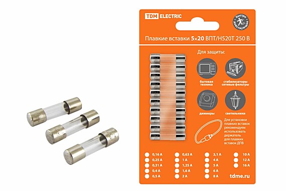 Предохранитель  5x20 0,4А 250В стекло