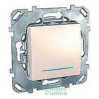 Выключатель Unica беж. 1-кл. скр. уст. с подсветкой(сх.1) (MGU5.201.25NZD)