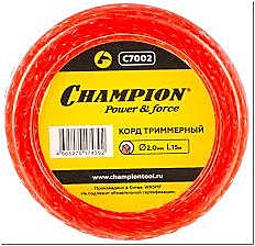 Леска для триммера 2,0мм х  15м (Вит. квадрат)  // Champion 