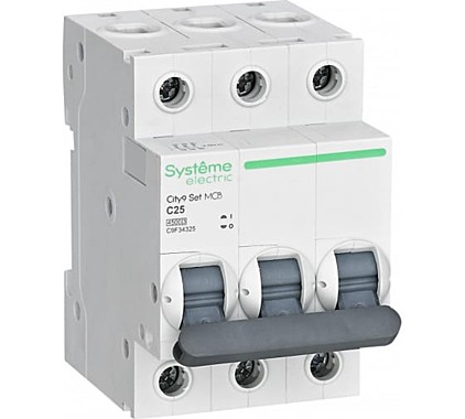 Авт. выключатель Systeme Electric City9 Set 3P 25А 4,5кА х-ка С